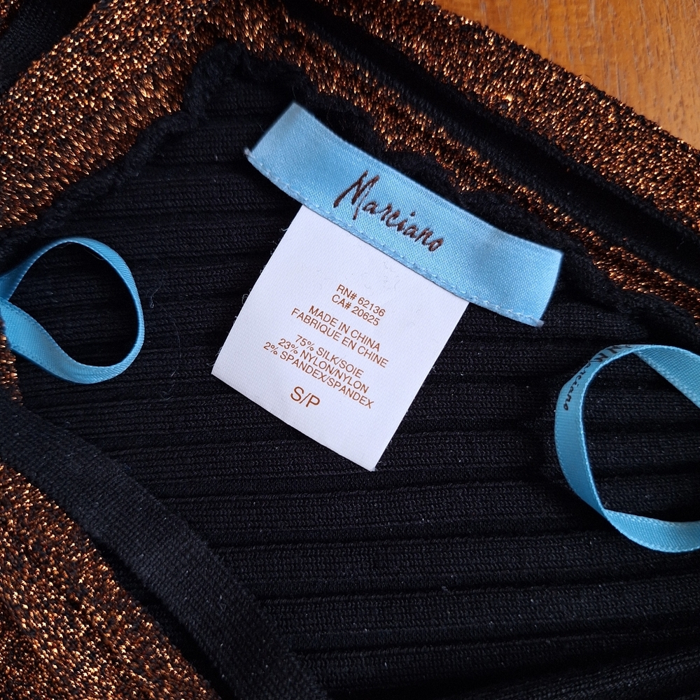 Marciano Silk Halter Dress Choker Bandage Bodycon Shimmery Cocktail LBD Womens S - Picture 4 of 10
